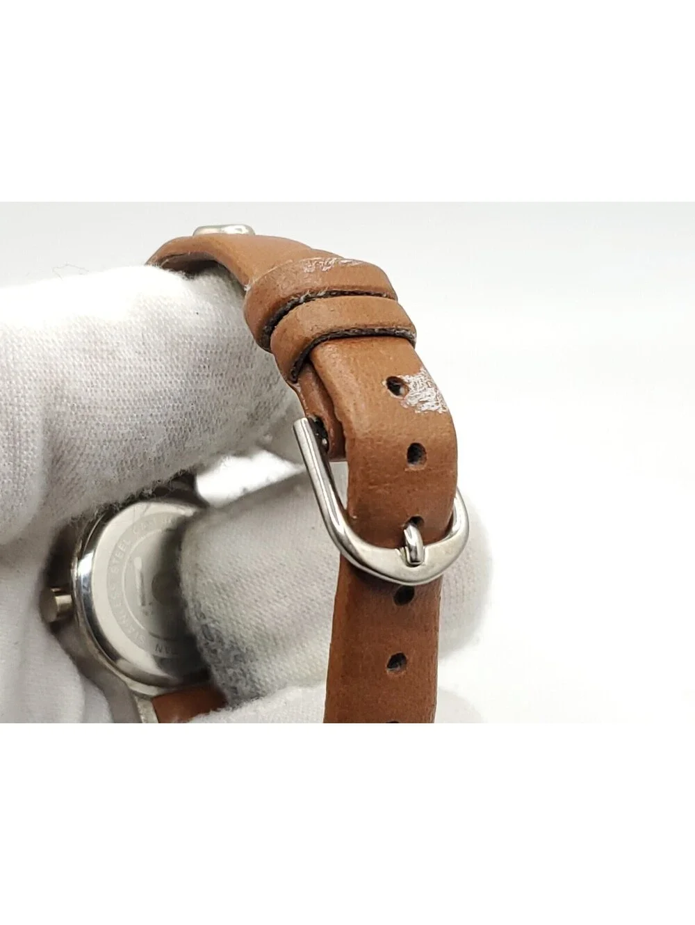 Lei Heart Band Quartz Womens Watch New Battery Silver Tone/Brown 20mm